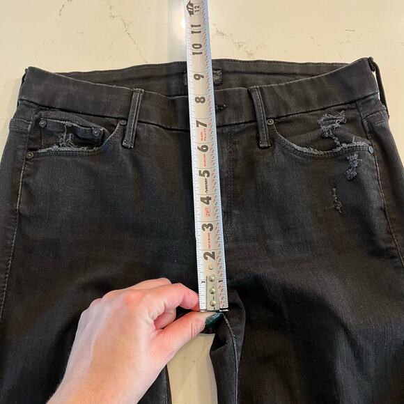 Mother Looker Ankle Fray Black Jeans in‎ Guilty As Sin Size 26 - Picture 13 of 13